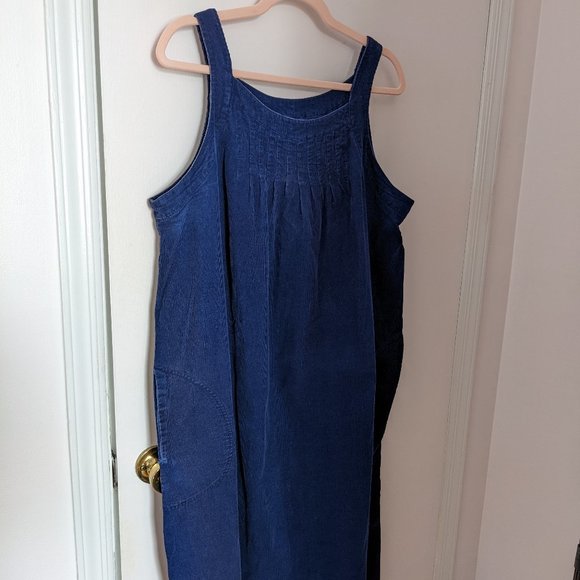 Vintage 90s Blue Corduroy Dress - Picture 4 of 9